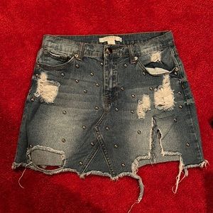 Distressed Denim skirt